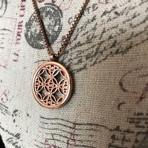 Michaels Kors Monogram Necklace - rose gold